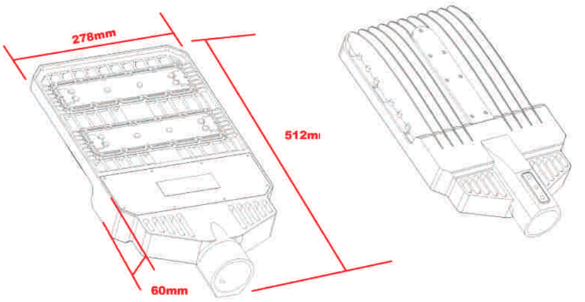 100W IP66 ضوء الشارع
